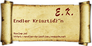 Endler Krisztián névjegykártya